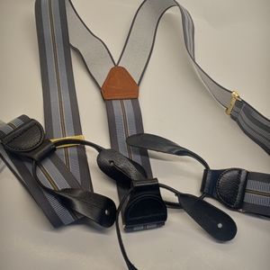 Vintage CAS Germany Grey and Blue Suspenders